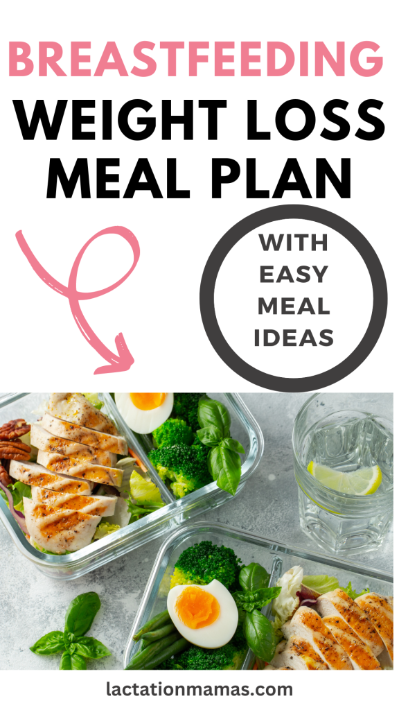 Breastfeeding weight loss meal plan with easy meal ideas.