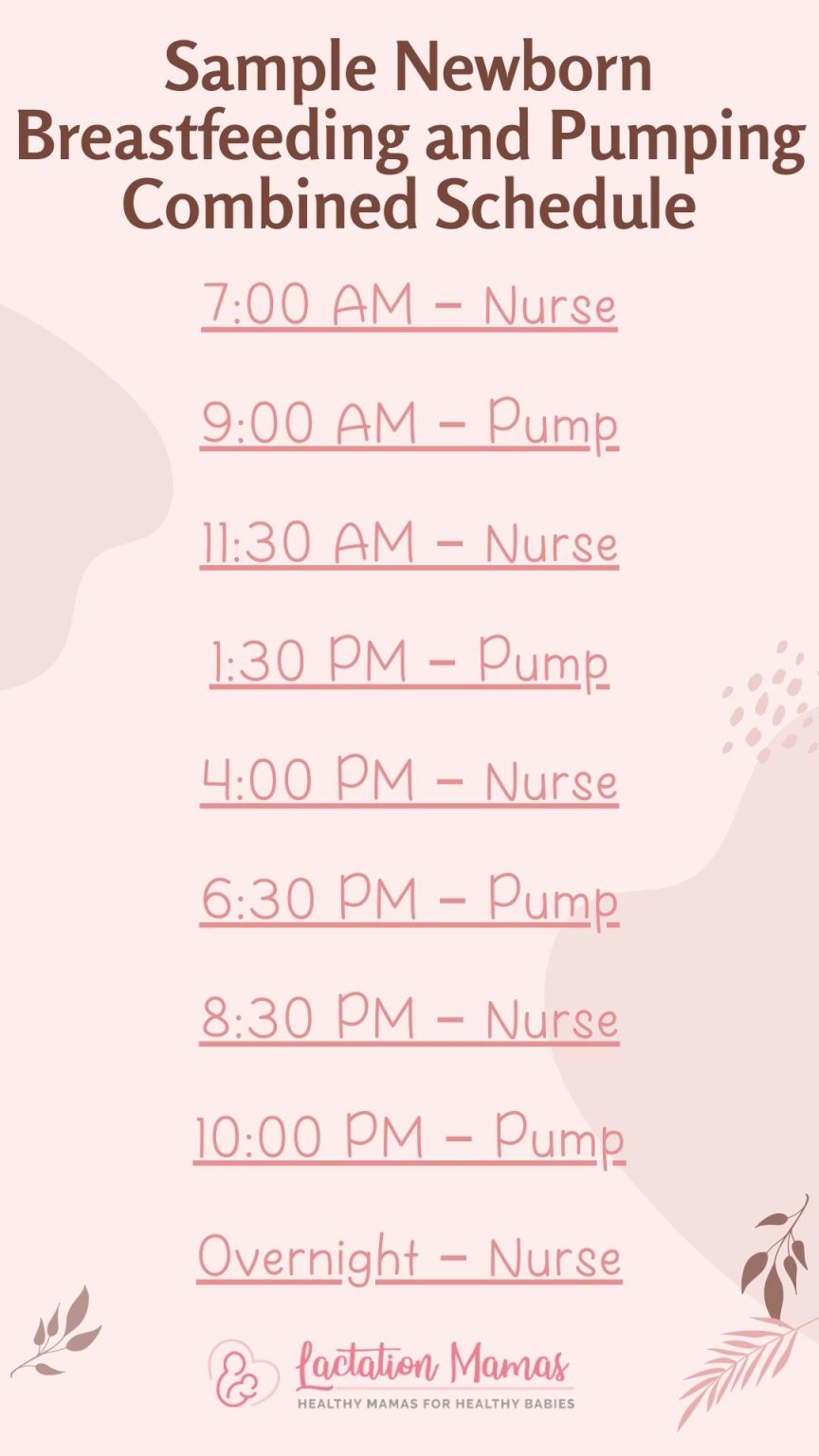 Sample Breastfeeding and Pumping Schedules for a Newborn - Lactation Mamas
