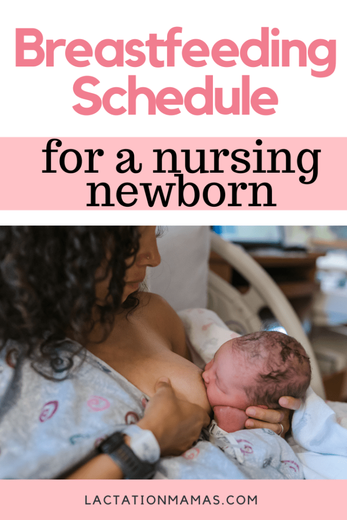 Breastfeeding schedule for a nursing newborn.