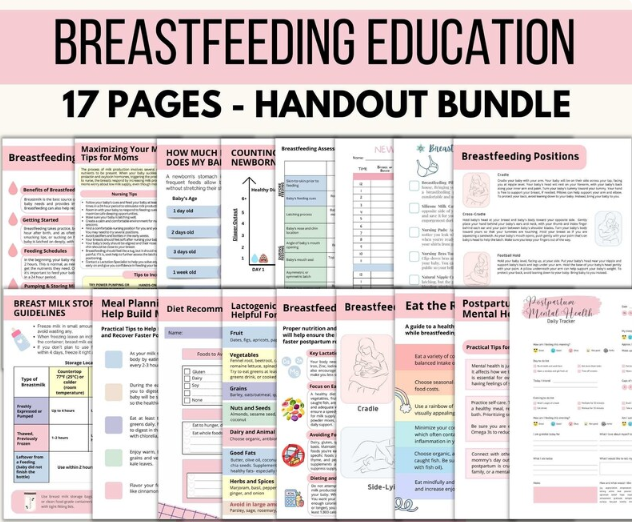 Breastfeeding education handout bundle.